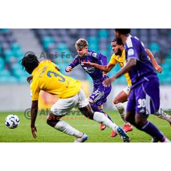 Tine Cuk of Maribor in action during Prva liga Telemach 2025/2026 football match between Bravo Big Bang and Maribor in Ljubljana, Slovenia on November 1, 2025