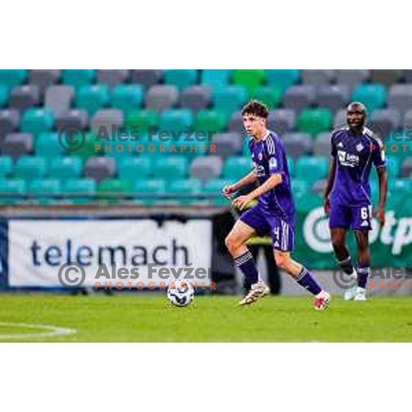 Nejc Viher in action during Prva liga Telemach 2025/2026 football match between Bravo Big Bang and Maribor in Ljubljana, Slovenia on November 1, 2025