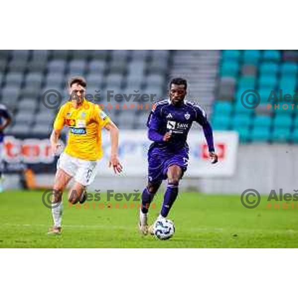 in action during Prva liga Telemach 2025/2026 football match between Bravo Big Bang and Maribor in Ljubljana, Slovenia on November 1, 2025