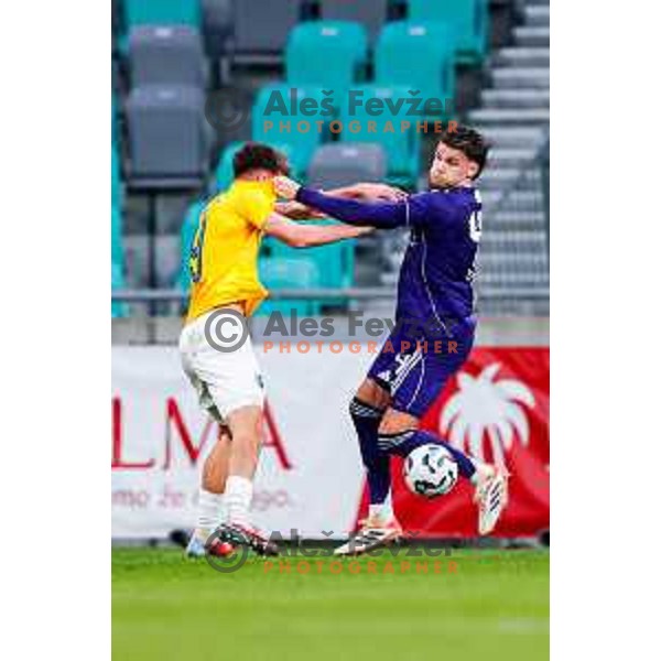 in action during Prva liga Telemach 2025/2026 football match between Bravo Big Bang and Maribor in Ljubljana, Slovenia on November 1, 2025