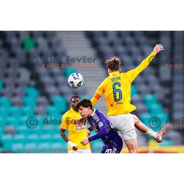 in action during Prva liga Telemach 2025/2026 football match between Bravo Big Bang and Maribor in Ljubljana, Slovenia on November 1, 2025