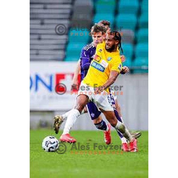 in action during Prva liga Telemach 2025/2026 football match between Bravo Big Bang and Maribor in Ljubljana, Slovenia on November 1, 2025