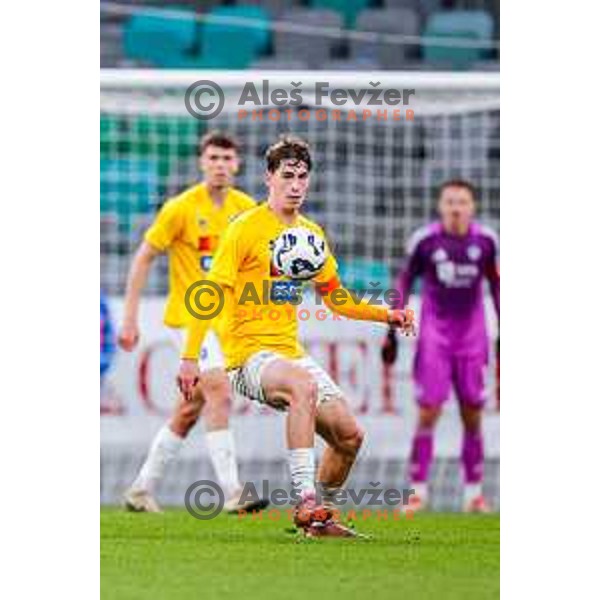 in action during Prva liga Telemach 2025/2026 football match between Bravo Big Bang and Maribor in Ljubljana, Slovenia on November 1, 2025
