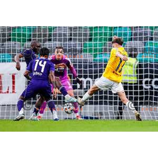 Matic Ivansek in action during Prva liga Telemach 2025/2026 football match between Bravo Big Bang and Maribor in Ljubljana, Slovenia on November 1, 2025