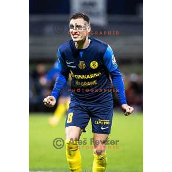 Mario Kvesic celebrates goal during Prva liga Telemach 2025/26 football match between NK Celje and NK Aluminij in Stadion z’dezele, Celje, Slovenia on November 1, 2025. Photo: Jure Banfi