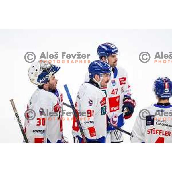 of SZ Olimpija in action during IceHL 2025/2026 ice-hockey match between SZ Olimpija and Tiwag Innsbruck in Tivoli Hall, Ljubljana, Slovenia on October 12, 2025
