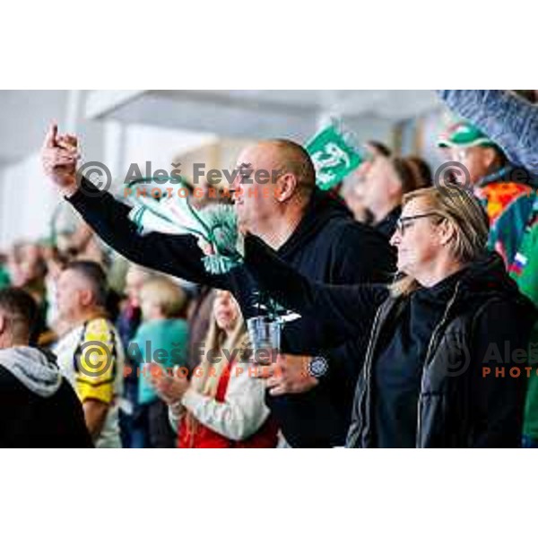 of SZ Olimpija in action during IceHL 2025/2026 ice-hockey match between SZ Olimpija and Tiwag Innsbruck in Tivoli Hall, Ljubljana, Slovenia on October 12, 2025