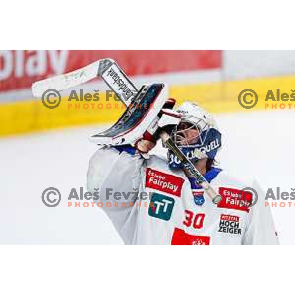 of SZ Olimpija in action during IceHL 2025/2026 ice-hockey match between SZ Olimpija and Tiwag Innsbruck in Tivoli Hall, Ljubljana, Slovenia on October 12, 2025