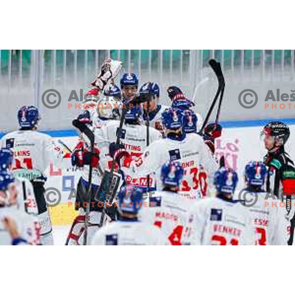 of SZ Olimpija in action during IceHL 2025/2026 ice-hockey match between SZ Olimpija and Tiwag Innsbruck in Tivoli Hall, Ljubljana, Slovenia on October 12, 2025