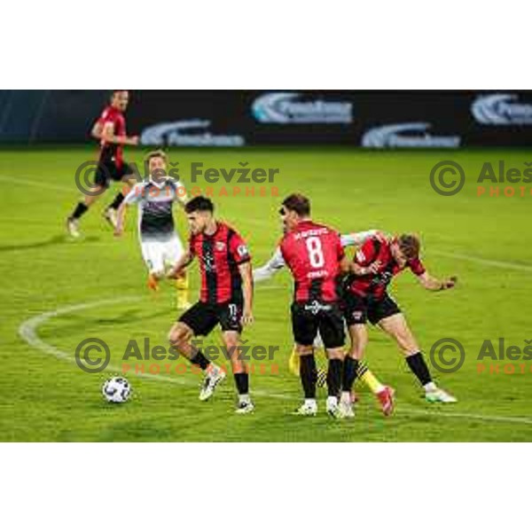 in action during Prva liga Telemach 2025/2026 football match between Primorje and Kalcer Radomlje in Ajdovscina, Slovenia on November 2 , 2025