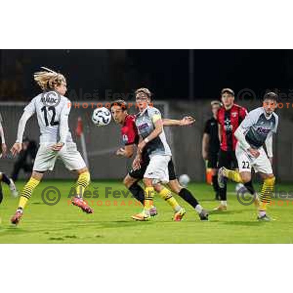 in action during Prva liga Telemach 2025/2026 football match between Primorje and Kalcer Radomlje in Ajdovscina, Slovenia on November 2 , 2025