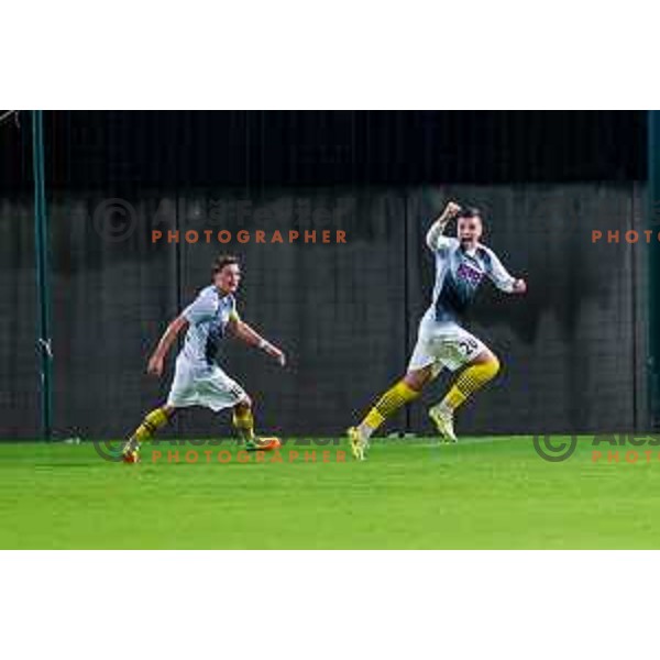 in action during Prva liga Telemach 2025/2026 football match between Primorje and Kalcer Radomlje in Ajdovscina, Slovenia on November 2 , 2025