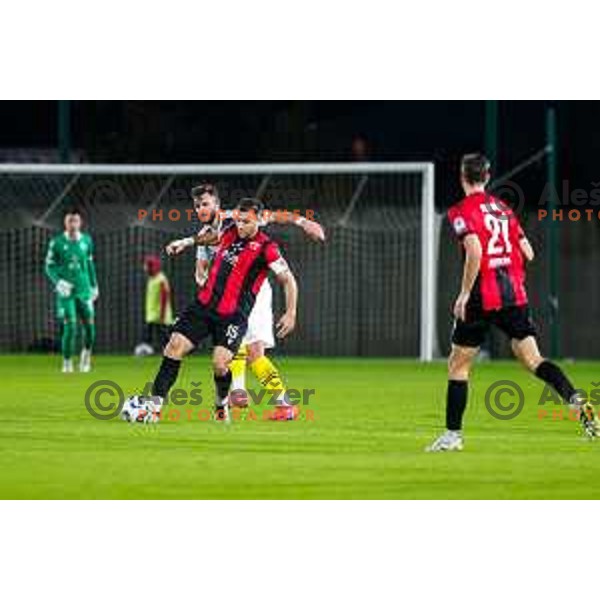 in action during Prva liga Telemach 2025/2026 football match between Primorje and Kalcer Radomlje in Ajdovscina, Slovenia on November 2 , 2025