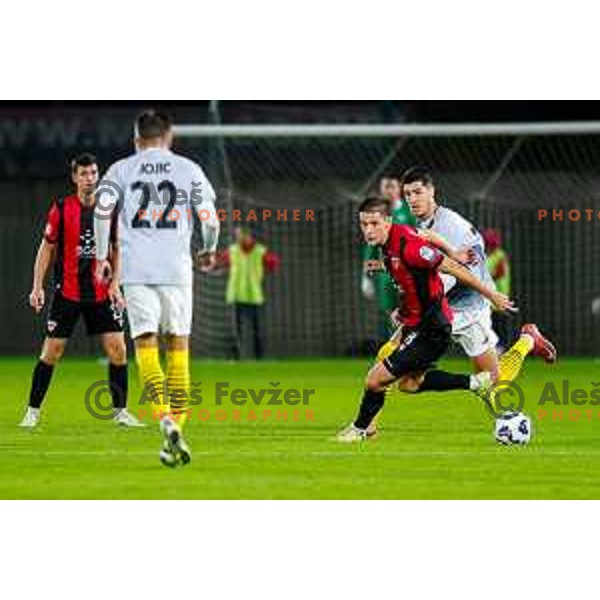 in action during Prva liga Telemach 2025/2026 football match between Primorje and Kalcer Radomlje in Ajdovscina, Slovenia on November 2 , 2025