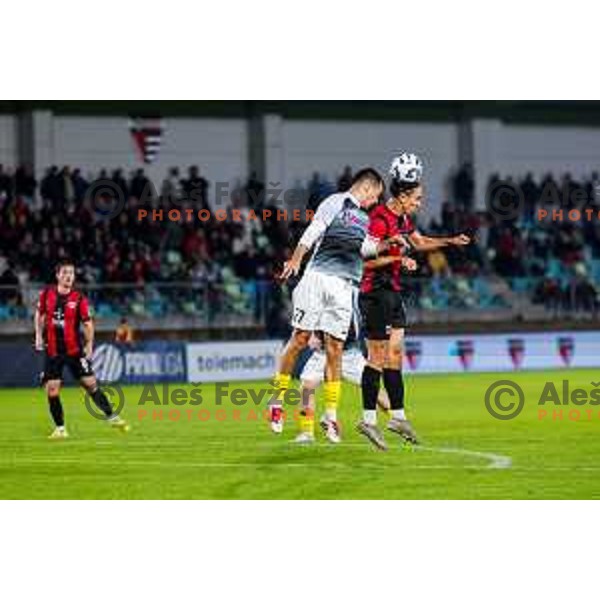 in action during Prva liga Telemach 2025/2026 football match between Primorje and Kalcer Radomlje in Ajdovscina, Slovenia on November 2 , 2025