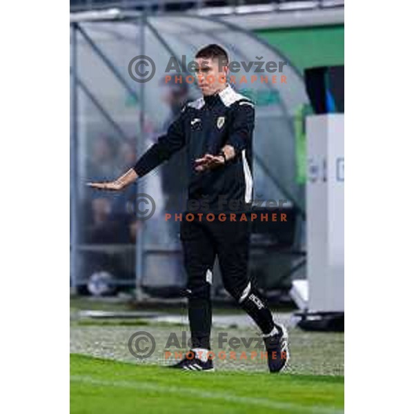 in action during Prva liga Telemach 2025/2026 football match between Primorje and Kalcer Radomlje in Ajdovscina, Slovenia on November 2 , 2025