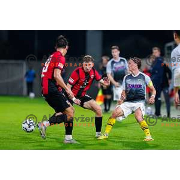 in action during Prva liga Telemach 2025/2026 football match between Primorje and Kalcer Radomlje in Ajdovscina, Slovenia on November 2 , 2025