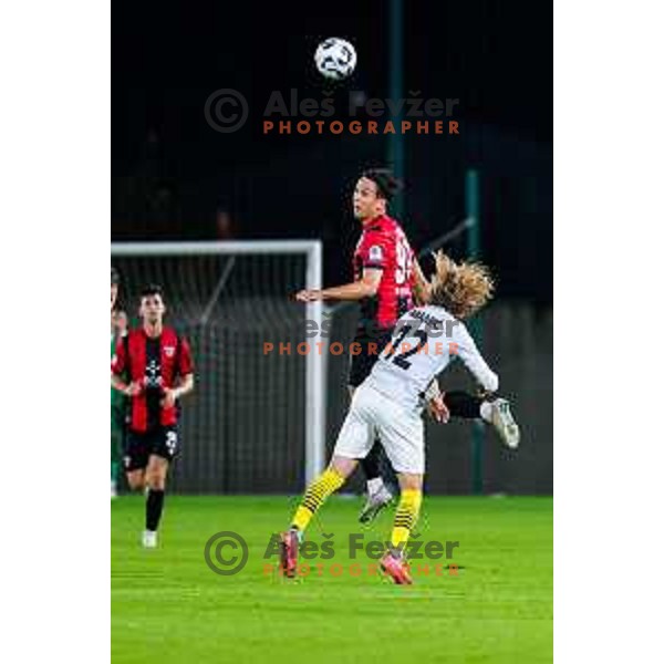 in action during Prva liga Telemach 2025/2026 football match between Primorje and Kalcer Radomlje in Ajdovscina, Slovenia on November 2 , 2025