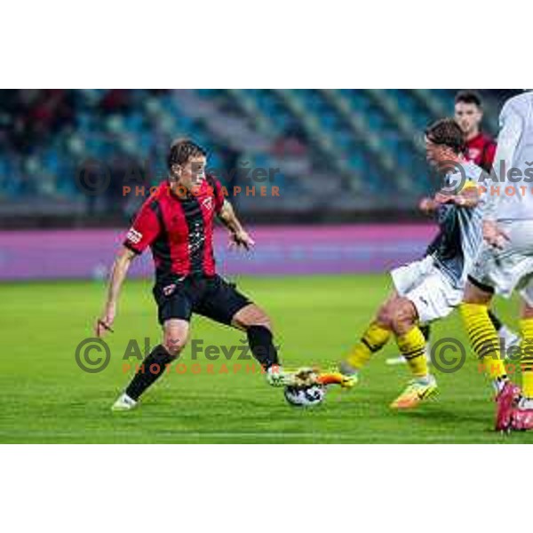 in action during Prva liga Telemach 2025/2026 football match between Primorje and Kalcer Radomlje in Ajdovscina, Slovenia on November 2 , 2025