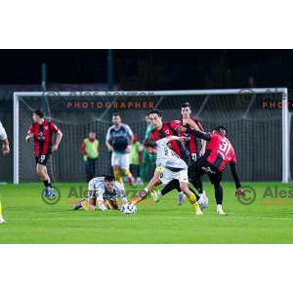 in action during Prva liga Telemach 2025/2026 football match between Primorje and Kalcer Radomlje in Ajdovscina, Slovenia on November 2 , 2025