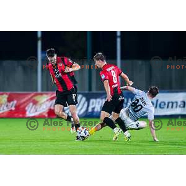 in action during Prva liga Telemach 2025/2026 football match between Primorje and Kalcer Radomlje in Ajdovscina, Slovenia on November 2 , 2025