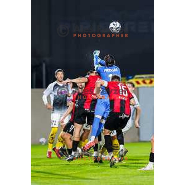 in action during Prva liga Telemach 2025/2026 football match between Primorje and Kalcer Radomlje in Ajdovscina, Slovenia on November 2 , 2025