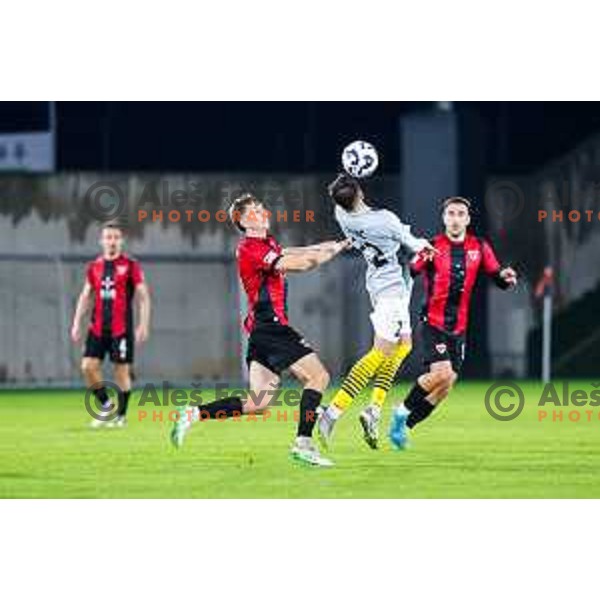 in action during Prva liga Telemach 2025/2026 football match between Primorje and Kalcer Radomlje in Ajdovscina, Slovenia on November 2 , 2025