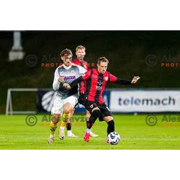in action during Prva liga Telemach 2025/2026 football match between Primorje and Kalcer Radomlje in Ajdovscina, Slovenia on November 2 , 2025