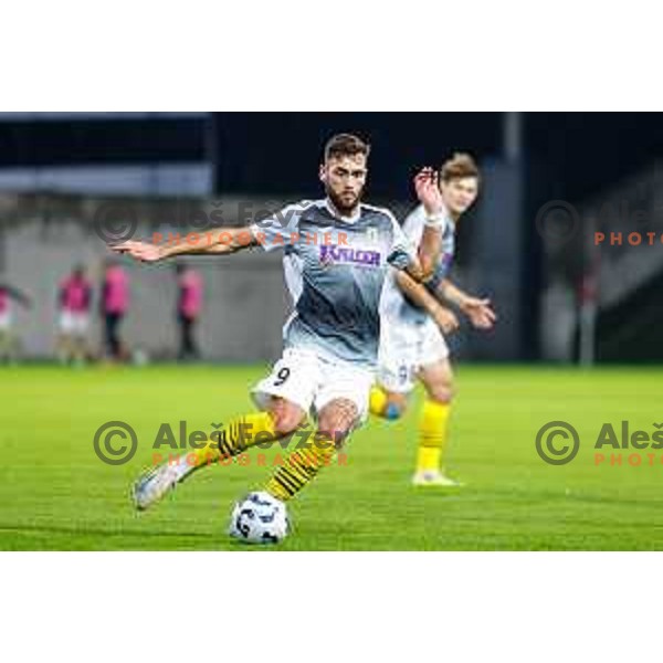 in action during Prva liga Telemach 2025/2026 football match between Primorje and Kalcer Radomlje in Ajdovscina, Slovenia on November 2 , 2025