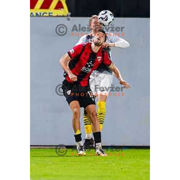 in action during Prva liga Telemach 2025/2026 football match between Primorje and Kalcer Radomlje in Ajdovscina, Slovenia on November 2 , 2025