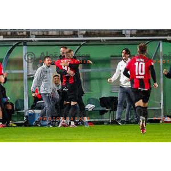 in action during Prva liga Telemach 2025/2026 football match between Primorje and Kalcer Radomlje in Ajdovscina, Slovenia on November 2 , 2025