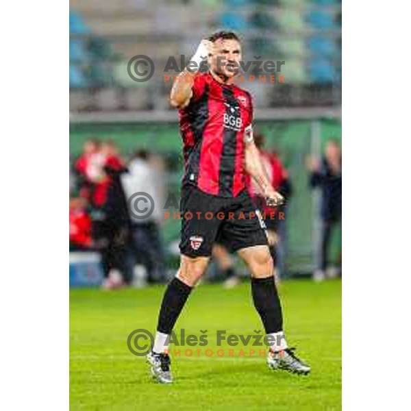 in action during Prva liga Telemach 2025/2026 football match between Primorje and Kalcer Radomlje in Ajdovscina, Slovenia on November 2 , 2025