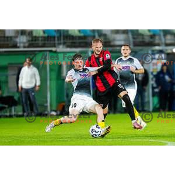 in action during Prva liga Telemach 2025/2026 football match between Primorje and Kalcer Radomlje in Ajdovscina, Slovenia on November 2 , 2025