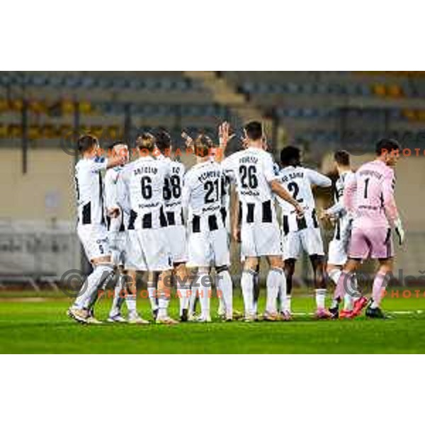 Players of Mura at Prva liga Telemach 2025/2026 football match between Domzale and Mura in Domzale, Slovenia on November 3, 2025
