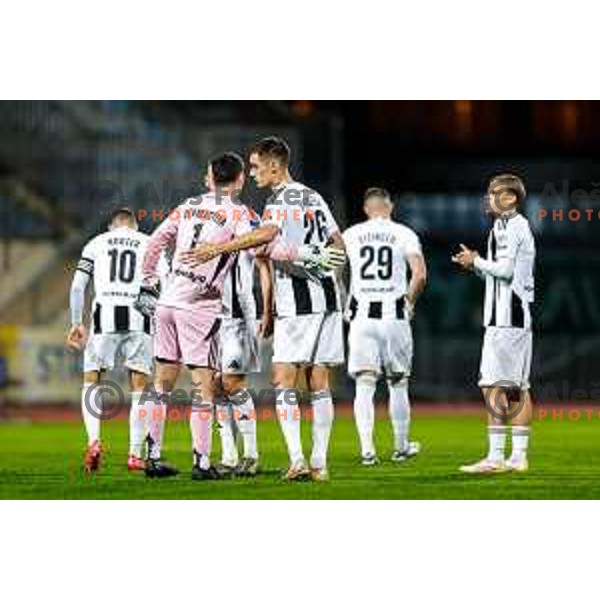 Nejc Dermastja in action during Prva liga Telemach 2025/2026 football match between Domzale and Mura in Domzale, Slovenia on November 3, 2025