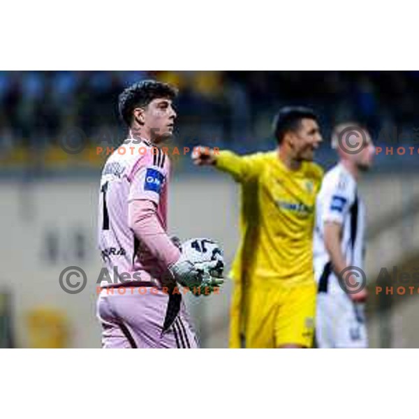 Nejc Dermastja in action during Prva liga Telemach 2025/2026 football match between Domzale and Mura in Domzale, Slovenia on November 3, 2025