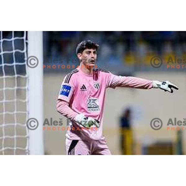 Nejc Dermastja in action during Prva liga Telemach 2025/2026 football match between Domzale and Mura in Domzale, Slovenia on November 3, 2025