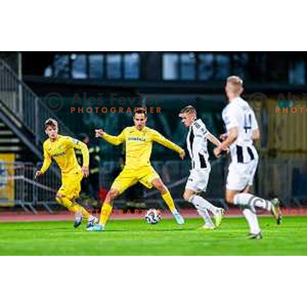 Luka Bobicanec in action during Prva liga Telemach 2025/2026 football match between Domzale and Mura in Domzale, Slovenia on November 3, 2025