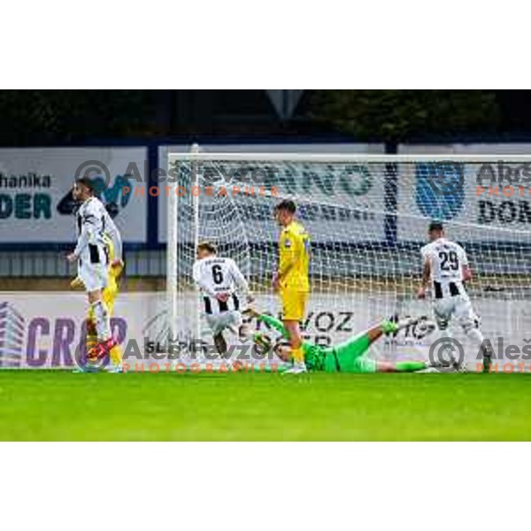 in action during Prva liga Telemach 2025/2026 football match between Domzale and Mura in Domzale, Slovenia on November 3, 2025