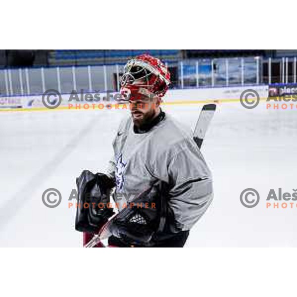 Zan Us of Slovenia Ice-Hockey team during practice session in Bled Ice Hockey Rink, Slovenia on November 4, 2025
