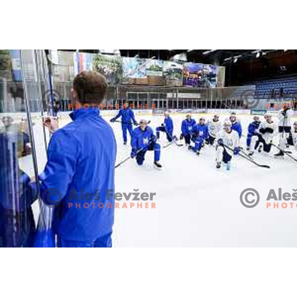 Edo Terglav, head coach of Slovenia Ice-Hockey team during practice session in Bled Ice Hockey Rink, Slovenia on November 4, 2025