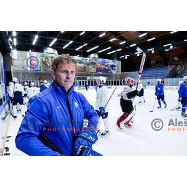 Edo Terglav, head coach of Slovenia Ice-Hockey team during practice session in Bled Ice Hockey Rink, Slovenia on November 4, 2025