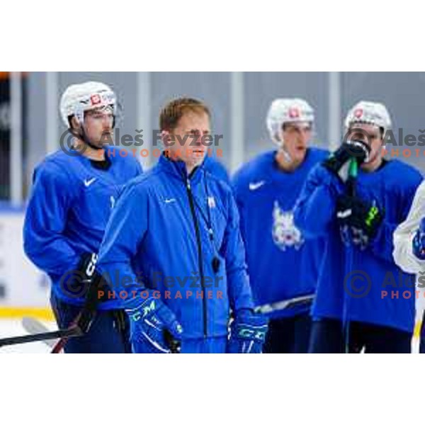 Edo Terglav, head coach of Slovenia Ice-Hockey team during practice session in Bled Ice Hockey Rink, Slovenia on November 4, 2025