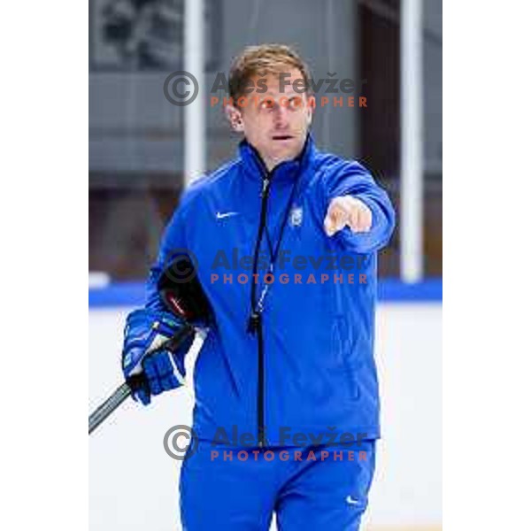 Edo Terglav, head coach of Slovenia Ice-Hockey team during practice session in Bled Ice Hockey Rink, Slovenia on November 4, 2025