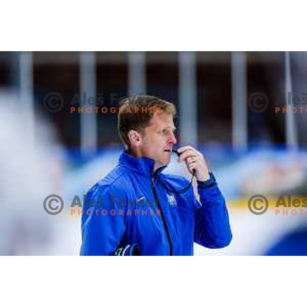 Edo Terglav, head coach of Slovenia Ice-Hockey team during practice session in Bled Ice Hockey Rink, Slovenia on November 4, 2025