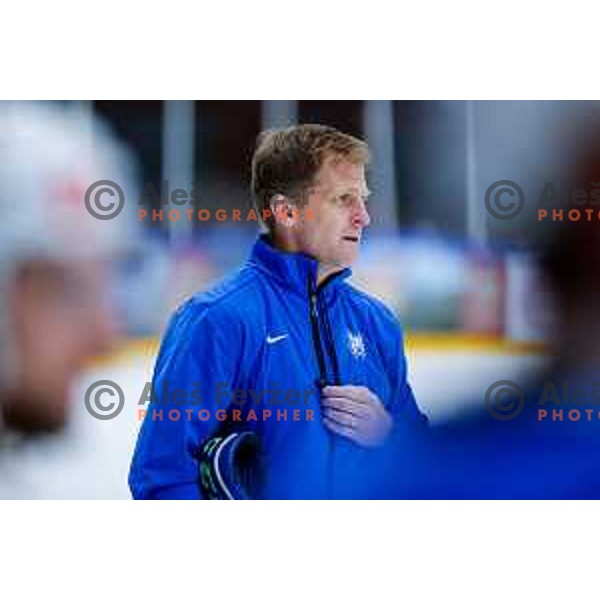 Edo Terglav, head coach of Slovenia Ice-Hockey team during practice session in Bled Ice Hockey Rink, Slovenia on November 4, 2025
