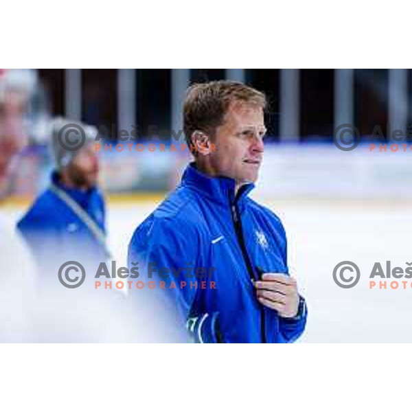Edo Terglav, head coach of Slovenia Ice-Hockey team during practice session in Bled Ice Hockey Rink, Slovenia on November 4, 2025