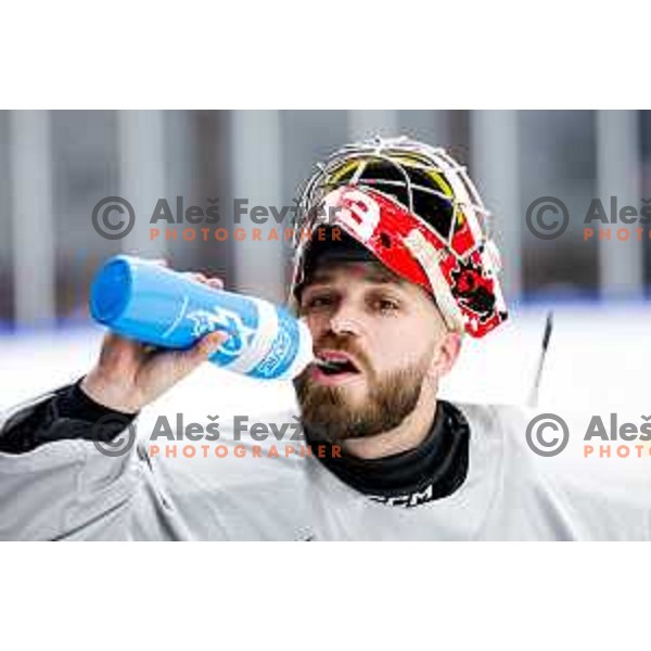 Zan Us of Slovenia Ice-Hockey team during practice session in Bled Ice Hockey Rink, Slovenia on November 4, 2025