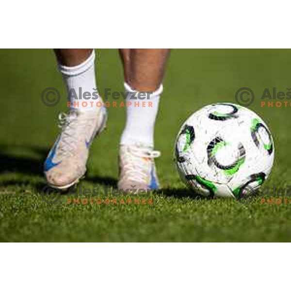 Ball during official training before UEFA Conference League 2025/26 football match between NK Celje (SLO) and Legia Warszawa (POL) on Stadium z’dezele in Celje, Slovenia on November 5, 2025.