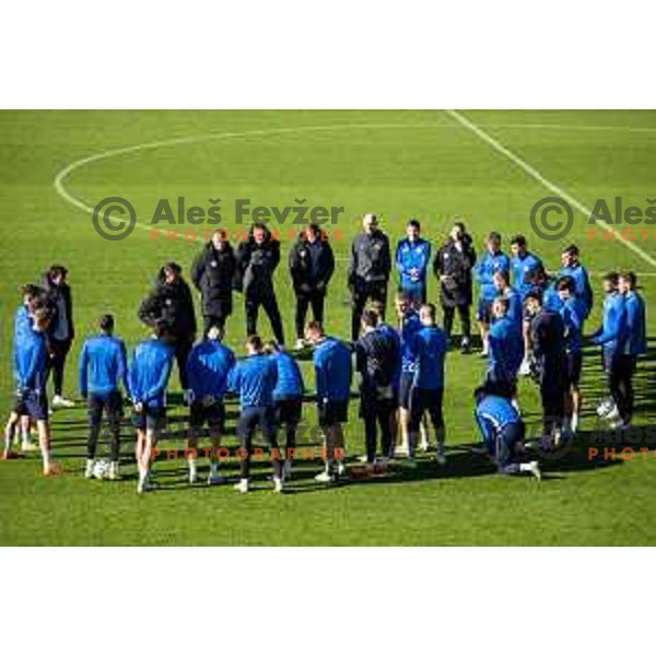 Albert Riera, head coach of Celje and team during official training before UEFA Conference League 2025/26 football match between NK Celje (SLO) and Legia Warszawa (POL) on Stadium z’dezele in Celje, Slovenia on November 5, 2025.